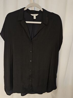 Nine West Black Silky Top with White Trim